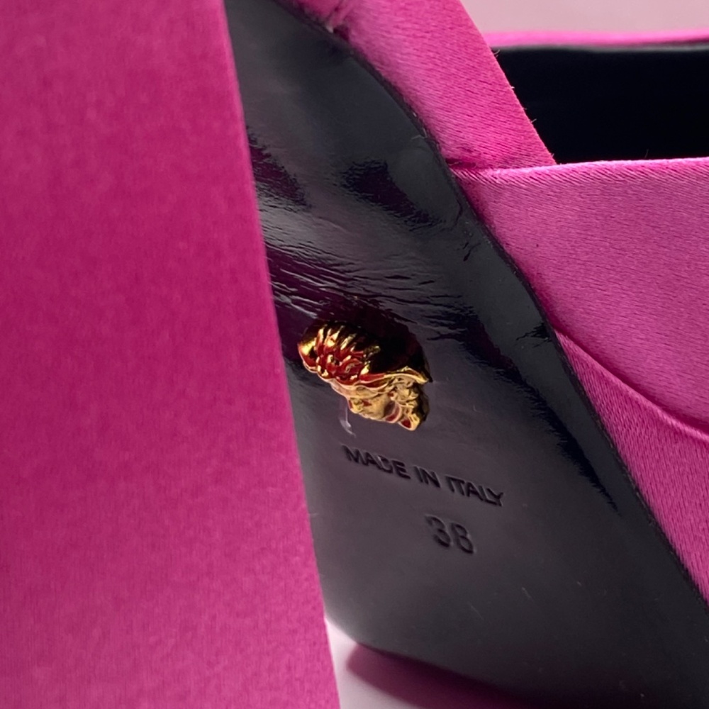 Versace Medusa Pink Platform Heels - Picture 7 of 9